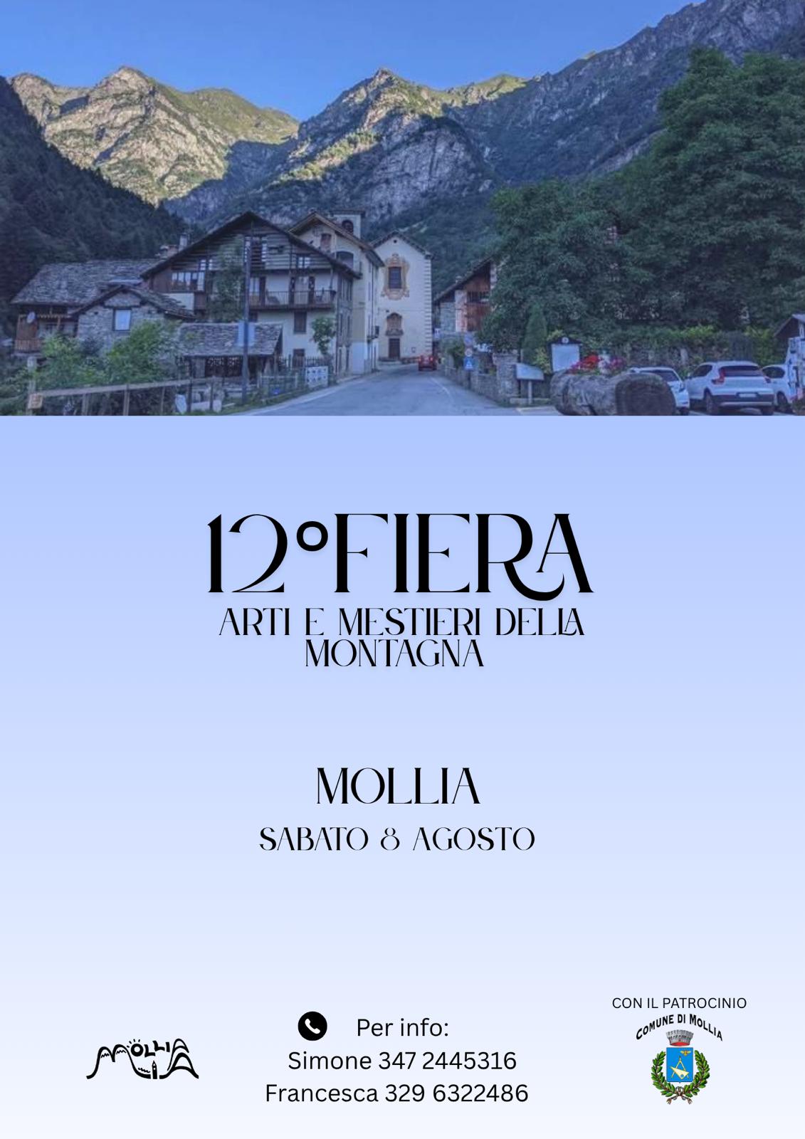 12° Fiera “Arti e Mestieri della Montagna Antichi e Moderni” 8 agosto – Mollia (VC)
